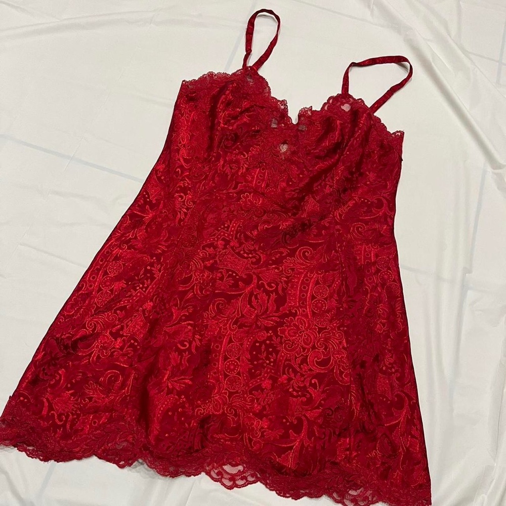 Red lace Victoria’s secret lingerie dress gold